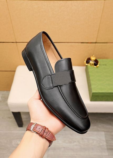 

2022 mens fashion party office slip-on dress shoes men formal brand designer wedding oxfords comfortable casual loafers size 38-45, Black