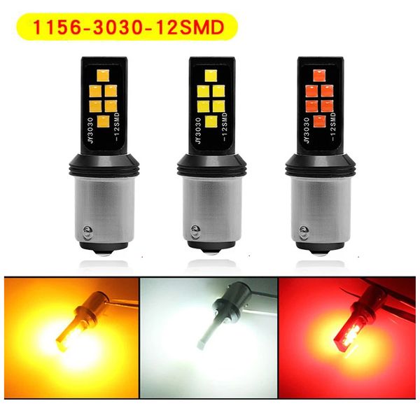 

4pcs/lot super bright lights 1156 ba15s p21w 3030 12smd led bulbs car turn signal light auto brake lamp taillights12v