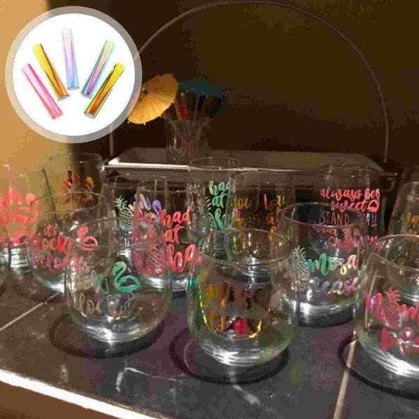 

window stickers 5pcs colorful self-adhesive pvc films rainbow effect clear adhesive