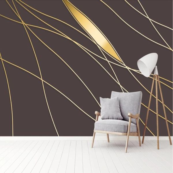 

wallpapers milofi custom large wallpaper mural abstract line golden nordic decorative background