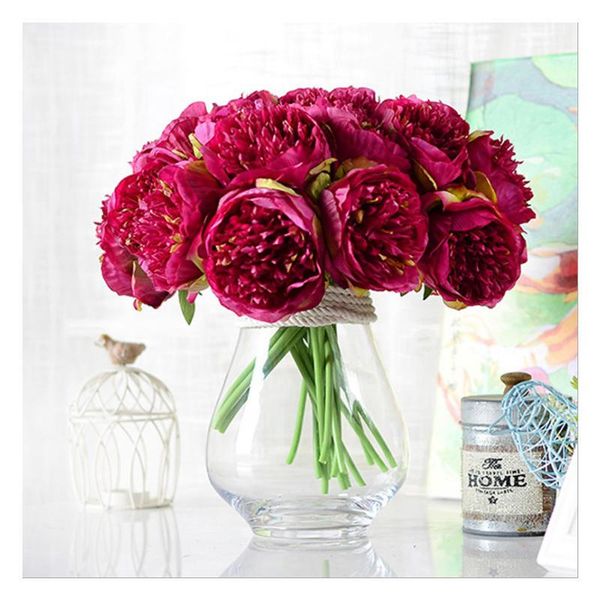 

decorative flowers & wreaths fake faux peony artificial silk indoor home ornament decorations wedding supplies bouquet living room