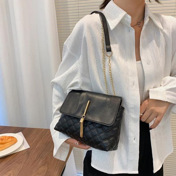 

evening bags brand chain tassel shoulder female design messenger leather handbags lady luxury crossbody satchels for women