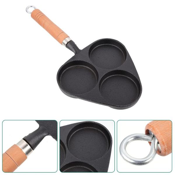 

1pc kitchen hamburg making mould three-hole fried egg pan cooking tool pans