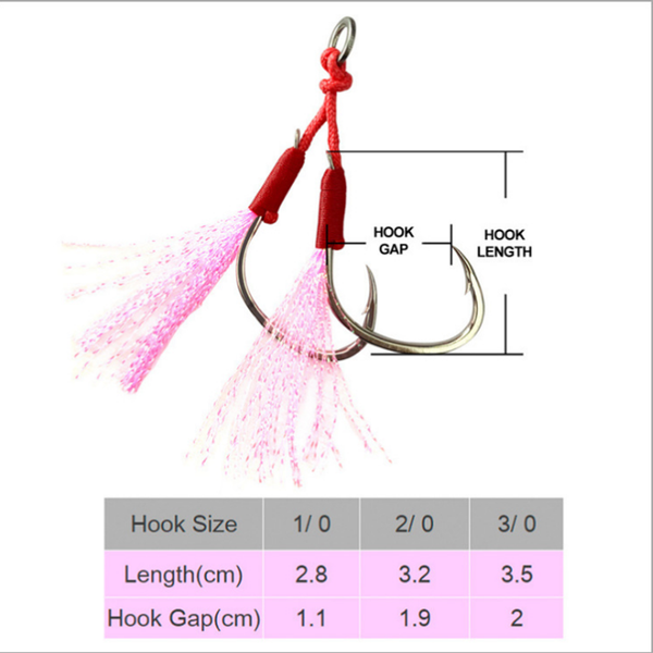 

iron plate hook lead fish tie double sea fishing grouper mackerel feather hooks