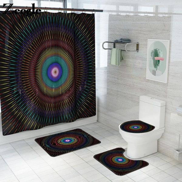 

bath mats mat shower curtain toilet carpet microfiker abstract printed bathroom decoration anti slip absorbent rug 4psc