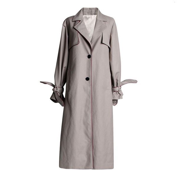 

msxu runway cut-up women's long jacket at knee height trench coat, Black;brown