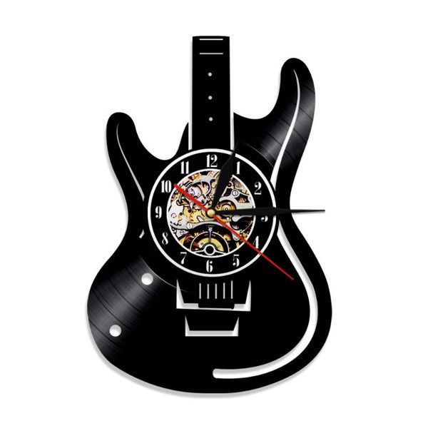

wall clocks fashion black glue clock music instrument series record retro nostalgia home creative decoration