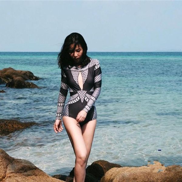 

one-piece suits swimsuit bikini suit sport women bathing 2021 bath long sleeve for animal polyester long-sleeve swimwear
