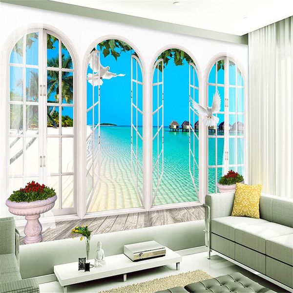 

european arches sea wallpapers 3d background wall 3d murals wallpaper for living room