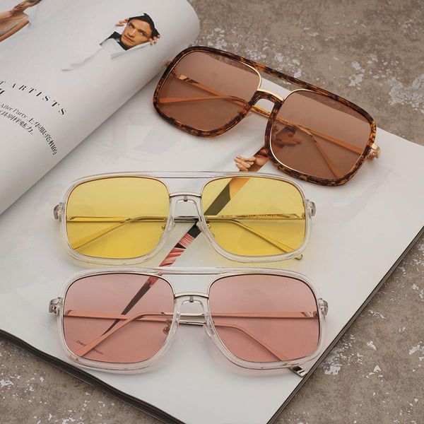 

sunglasses women's fashion metal men's oversized pink shades for women luxury mens, White;black