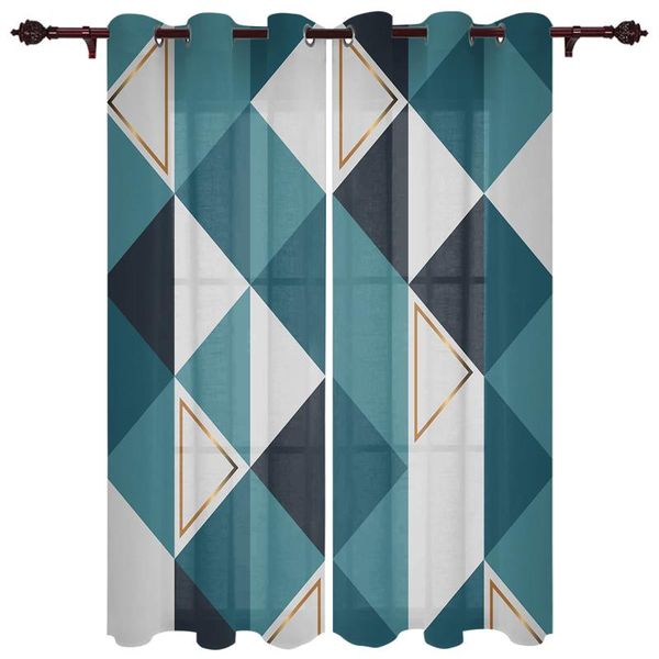 

exquisite home curtains triangle color block living room bedroom kitchen translucent polyester decorative curtain & drapes
