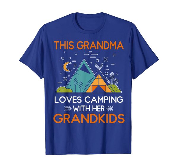 

this grandma loves camping with her grandkids shirt camper, White;black