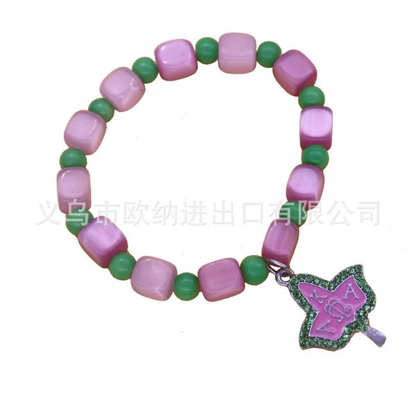 

colorful square bead bracelet alloy aka pendant girl's, Black