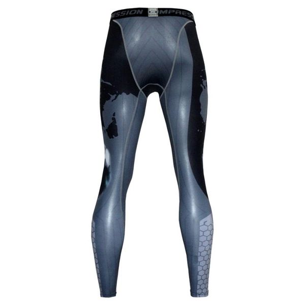 

gyms men compression spring tights 3d printed pants bodybuilding and fitness trouser skinny leggings quick dry men's, Black