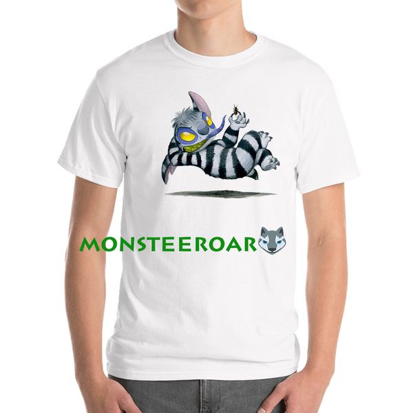 

cheshire stitch cat alien aloha hawaii alice in wonderland mashup white t-shirt, White;black