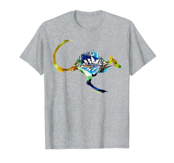 

australia city skyline travel love watercolor t-shirt, White;black