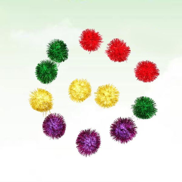 

cat toys 12pcs glitter wrapped balls colorful funny pet kitten (random color)