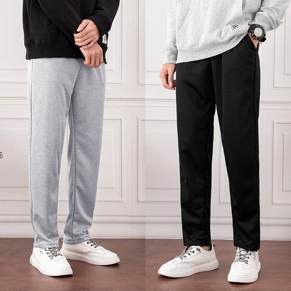 

men's pants trousers sports casual straight-leg fashion solid color all-match summer, Black