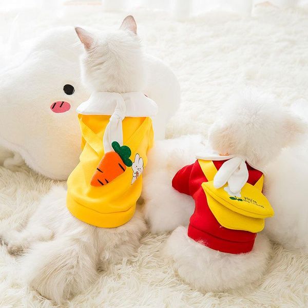 

dog apparel cartoon clothes vegetables clothing for dogs hoodies small super pet outfits cute winter tomato carrot print ropa para perro