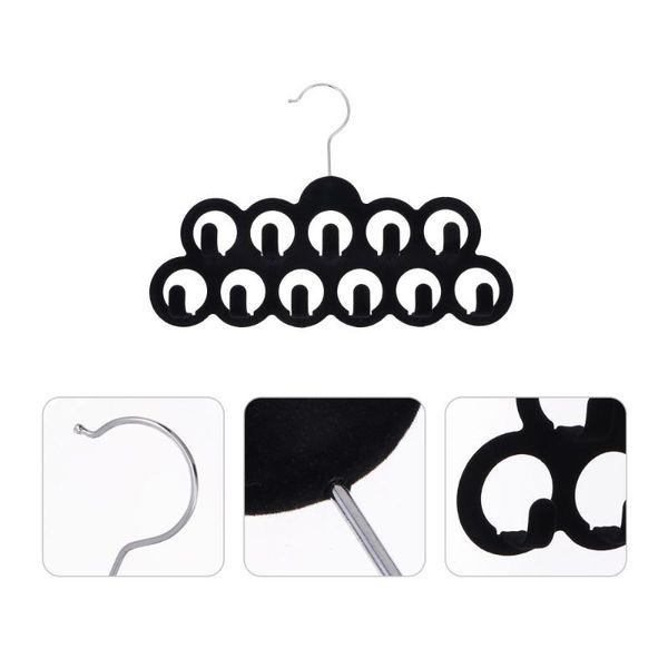 

hangers & racks 4pcs non-slip 11 hooks household tie belt holders (black)