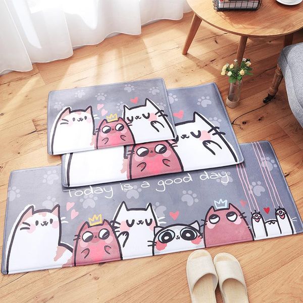 

carpets cartoon flannel door mat living room bedroom kitchen floor mats anti-slip water absorption doormat rug tapete