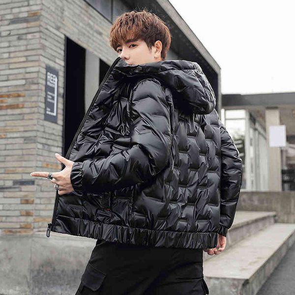 

mens golden parkas winter brand down et casual hooded thick warm ets hip hop short waterproof coats male comfortable top, Black;white