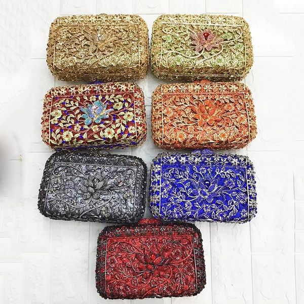 

colors gold/orange/blue/red bags xiyuan evening clutch purse crystal shoulder handbags luxury women's mini purses