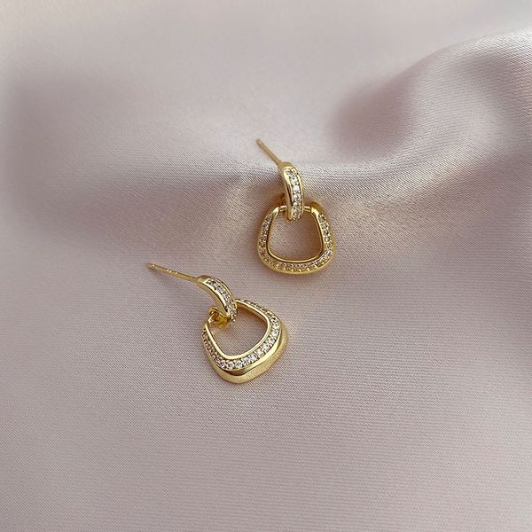 

fine jewelry online exquisite version small red versatile square zircon earrings stud silver needle women's 14k genuine gold earrings 6