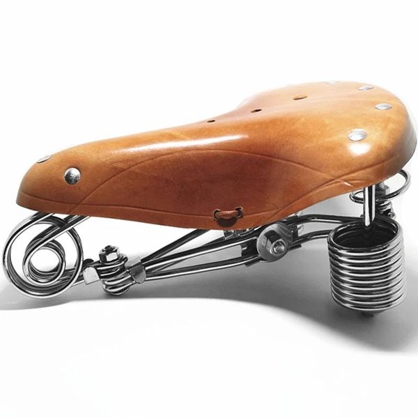 

bike saddles cow leather vintage multiple styles outdoor cycling saddle for retro city bicycle road mtb fixed gear soft cushion