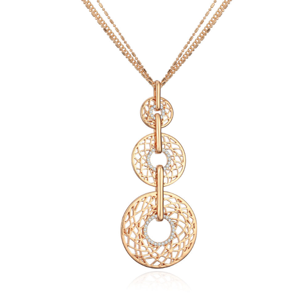 

pendant necklaces hollow crystal circles long gold multilayer chains sweater necklace for women statement jewelry party collier, Silver