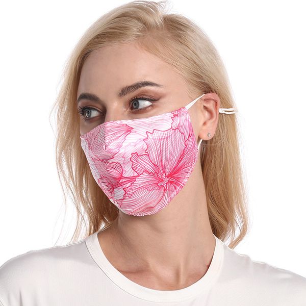 

printed filter dust-proof breathable silk cotton colorful mask