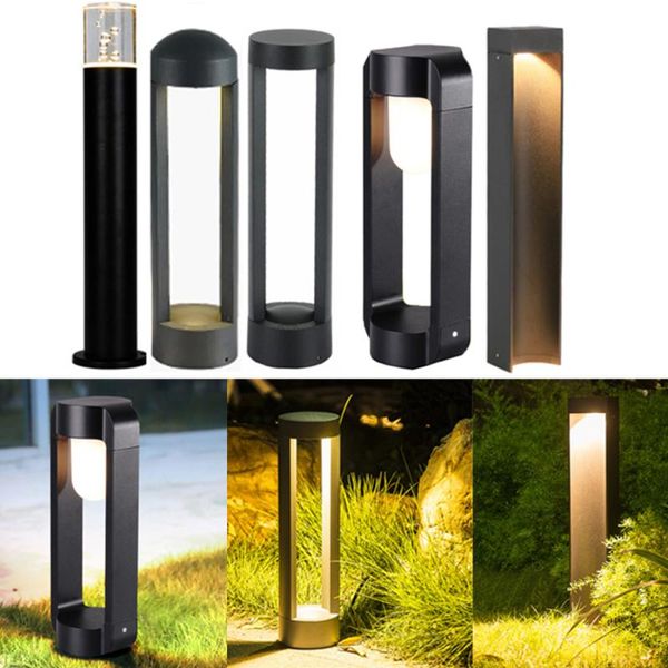 

style waterproof lawn bollards light modern aluminum pillarlight outdoor courtyard garden landscape post lamp lamps