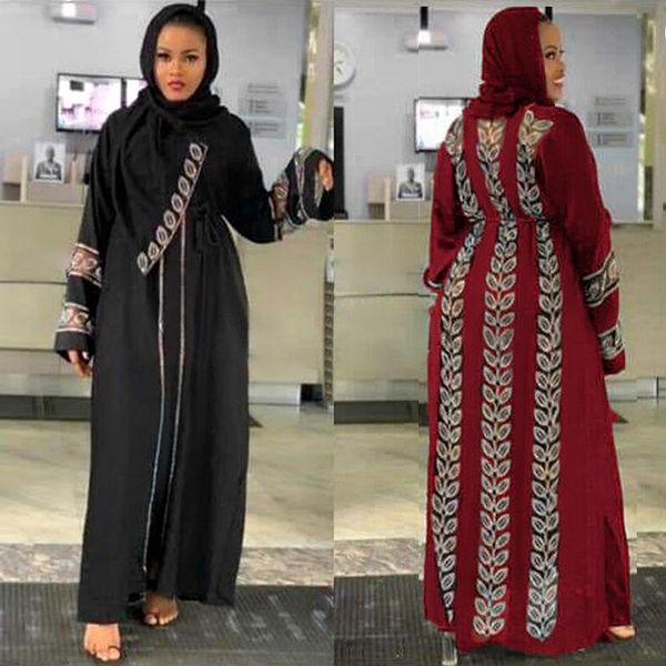 

ethnic clothing abayas for women elegant hijab dress dubai turkey muslim caftan marocain shiny stones kimono islamic, Red