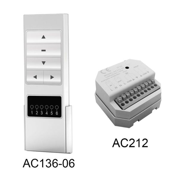 

remote controlers original aok ac136 6-channel wireless control receiver ac212 for electric curtains,blinds,curtain motor accessories