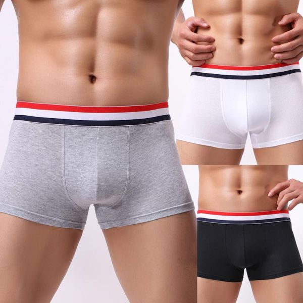 

underpants male fashion men's boxer solid cotton breathable mens elastic underwear men boxers shorts #yl5, Black;white