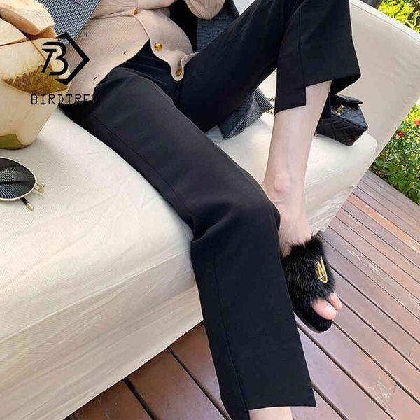 

spring summer elegant high waist pants women casual solid wide leg loose plus size s-4xl capris suit pants b14310x 210419, Black;white