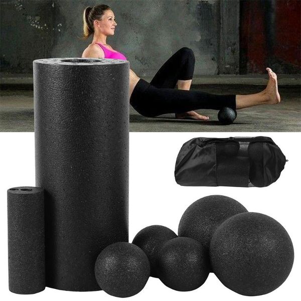 

accessories 3/5pcs yoga massage roller&fitness ball foam roller set for back pain self-myofascial treatment pilates muscle release exercises