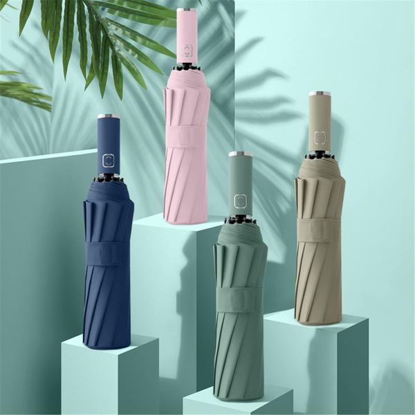 

umbrellas folding travel windproof 12 ribs anti-uv automatic reverse