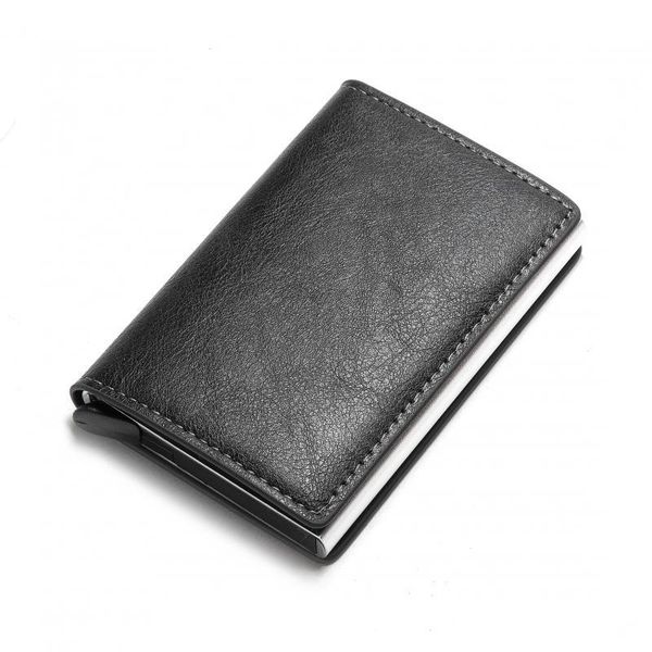 

aluminum metal credit business mini card wallet 2021 man women smart holder rfid wallets, Red;black