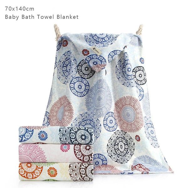 

blankets & swaddling baby swaddle bamboo fiber infant wrap bath towel terry printing gauze cotton 70x140cm