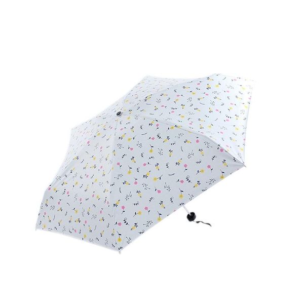 

umbrellas flower uv fresh small flowers pattern 5-folding rainy mini pocket umbrella for women anti-uv parasol
