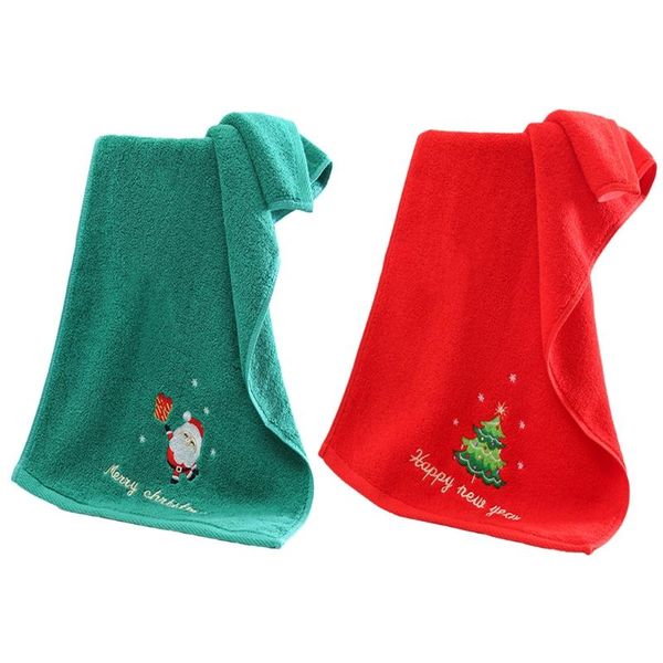 

towel christmas hand washcloth 14 x 30 inch pure cotton towels bathroom shower santa claus pattern design travel gift