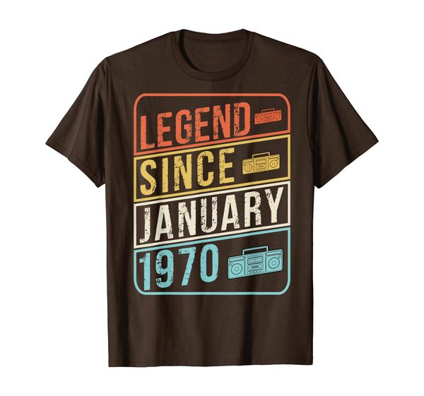 

legend since january 1970 costume 50th birthday cassettes t-shirt, White;black