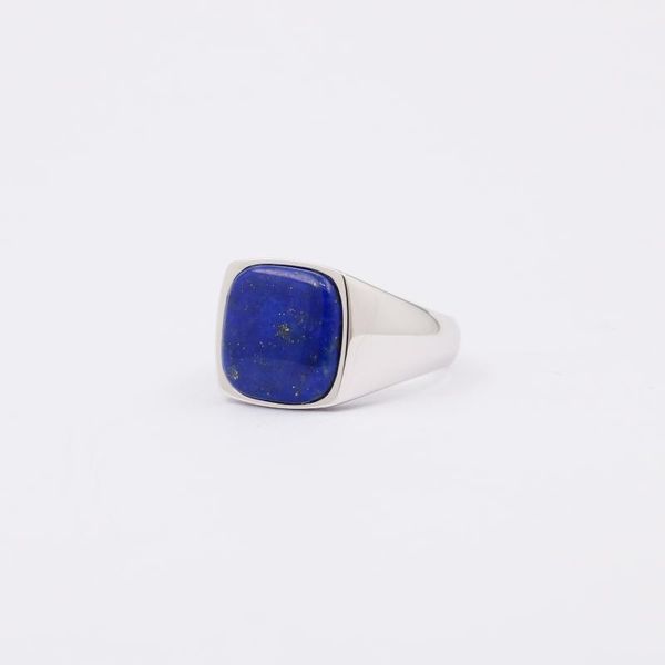 

cluster rings silver lapis lazuli signet ring for men, Golden;silver