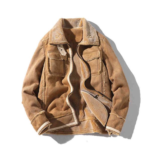 

men's jackets luxury bomber fleece warm fashion moto biker clothing turn down collar winter coats a90k, Black;brown