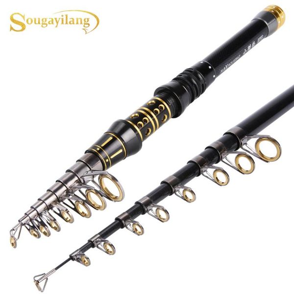 

sougayilang 1.5-3.0m fishing rod portable spinning ultraligh carbon fiber material pole de pesca boat rods