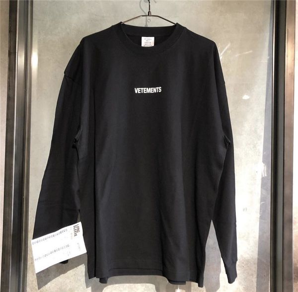 

men's hoodies & sweatshirts long sleeve shirts t vetements of men's women streetwear 1:1 tshirt oversized casual fash, Black