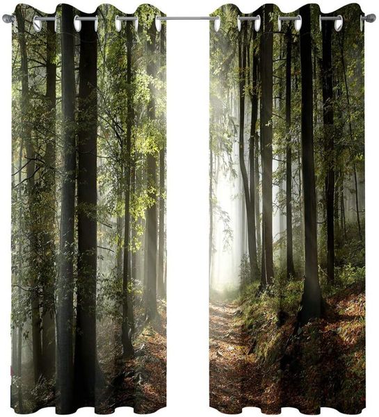 

curtain & drapes blackout forest tree curtains country nature rural village pathway mountains wilderness scene autumnal living room bedroom