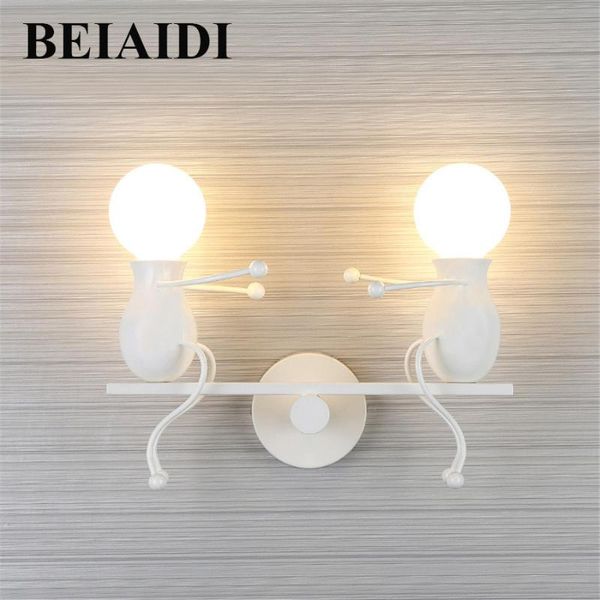 

wall lamps beiaidi creative iron doll led light cartoon villain swing balcony stair porch restaurant bedroom lamp
