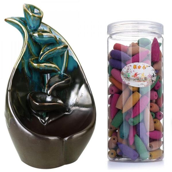 

sachet bags backflow incense burner vintage flower road cone sticks holder porcelain china aromatic home office decorativo crafts